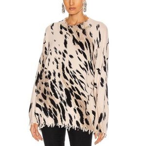 R13 cheetah-Print Oversized Crewneck Sweater